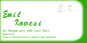 emil kovesi business card